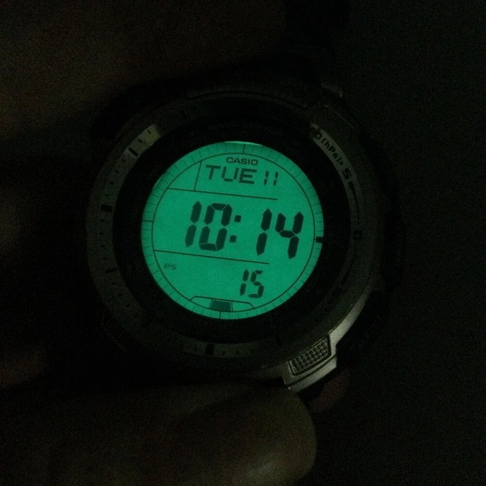 Casio Pathfinder PAW-1300 Mens Watch 46mm Digital Tough Solar 5 Triple Sensor